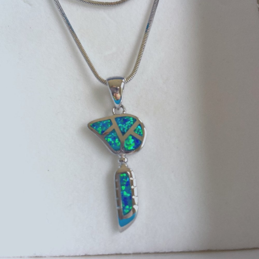 Sterling Silver American Indian Bear Fetish with Opal Inlay